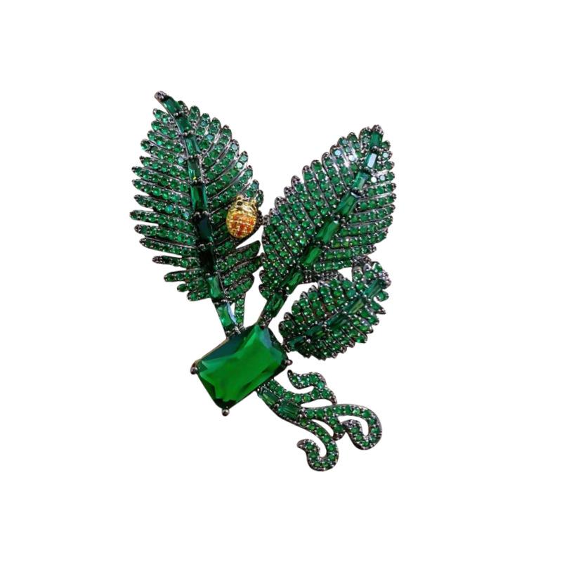 Leaf Brooch Women'S High-End Niche Versatile Suit Coat Corsage Exquisite Pin Accessories