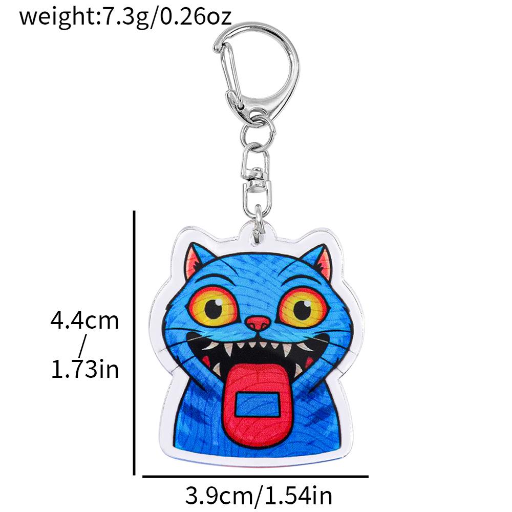 Anime Movie KPop Demon Hunters Tiger Crow Acrylic Pendant Keyring - Halloween Carnival Prop Jewelry for Backpack Decorations
