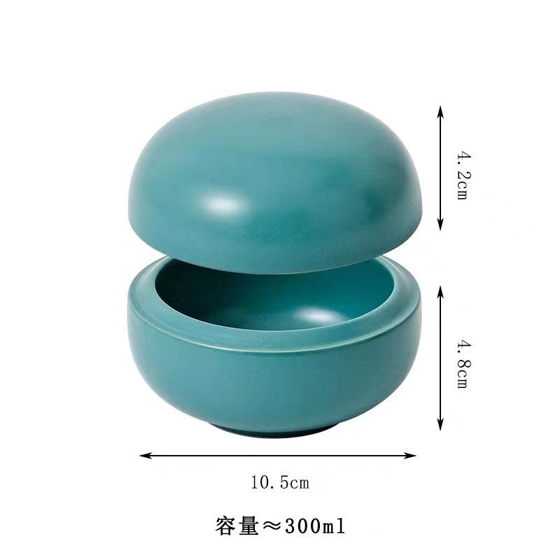 Solid Color Spherical Ceramic Bowl with Lid Dry Ice Sashimi Bowl Dessert Bowl Soup Bowls Molecular Cuisine Specialty Tableware