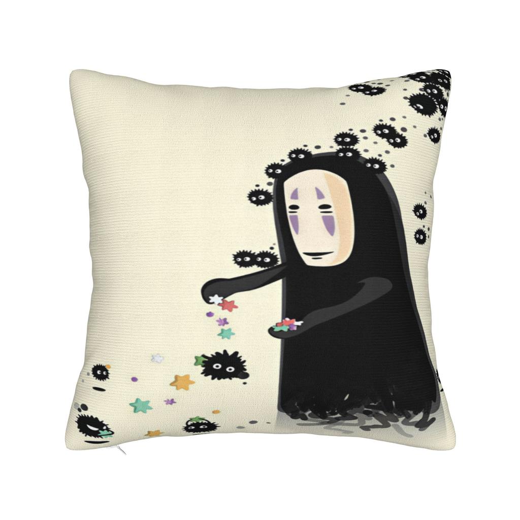 No-Face Kaonashi Pillowcases Novelty Pillow Case For Sofa Couch Bed Living Room Graphic Pillow Cover