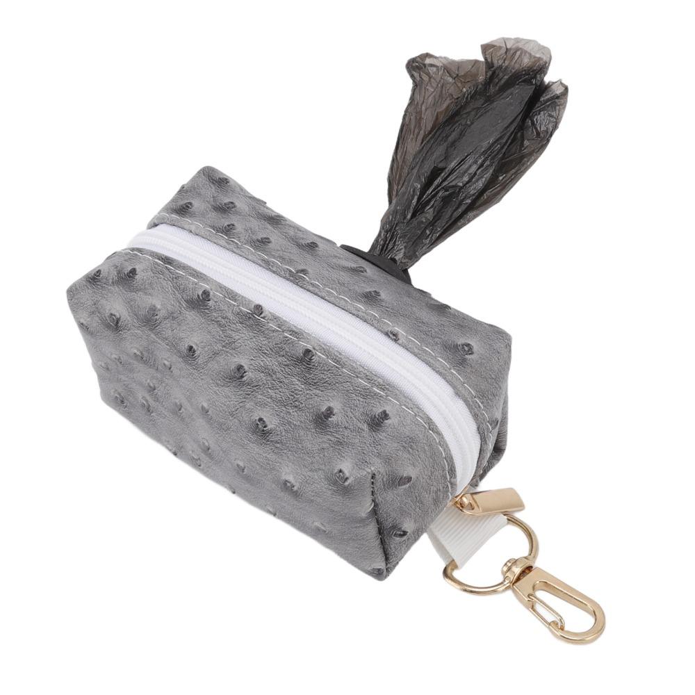Ostrich Grain Surface Dog Poop Bag Dispenser Leash Hanging Bag  Daily Dog Walking