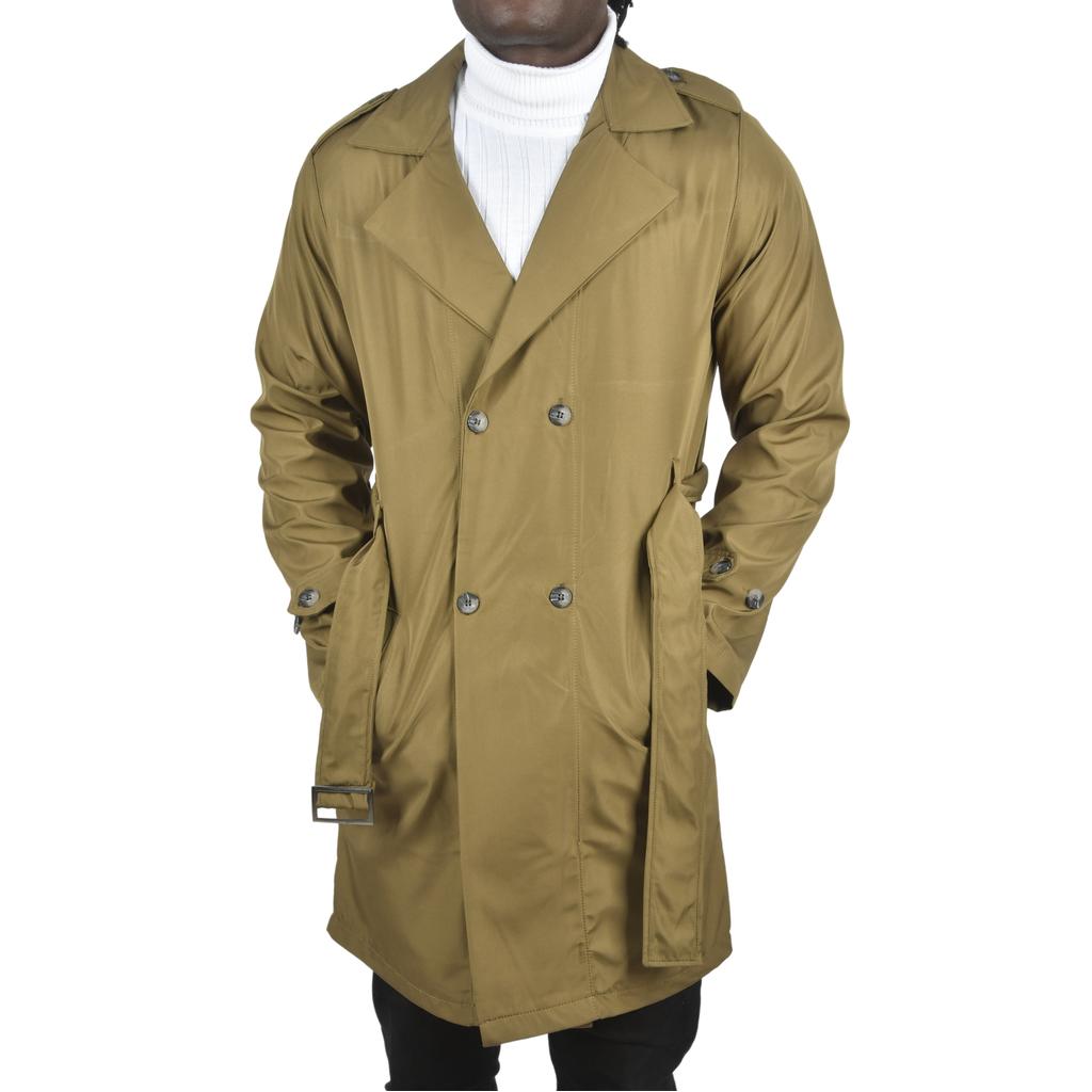 DeepSEA Geniş Kalıp Kruvaze Yaka Su İtici Astarsız Uzun Trençkot 2500789