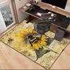Bumblebee And Sunflower Office Rug Chair Mat, Entryway Carpet, Suitable for Front Door, Bedroom, Living Room, Desk, Holiday Gift