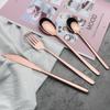 4Pcs/Set Knife Fork Spoon Dinnerware Cutlery Set 304 Stainless Steel Tableware Flatware Set Black Gold Set Kitchen Dining Silverware Set