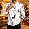 Men's Long Sleeve Christmas Print Shirt for Holiday Party Casual Daily Wear