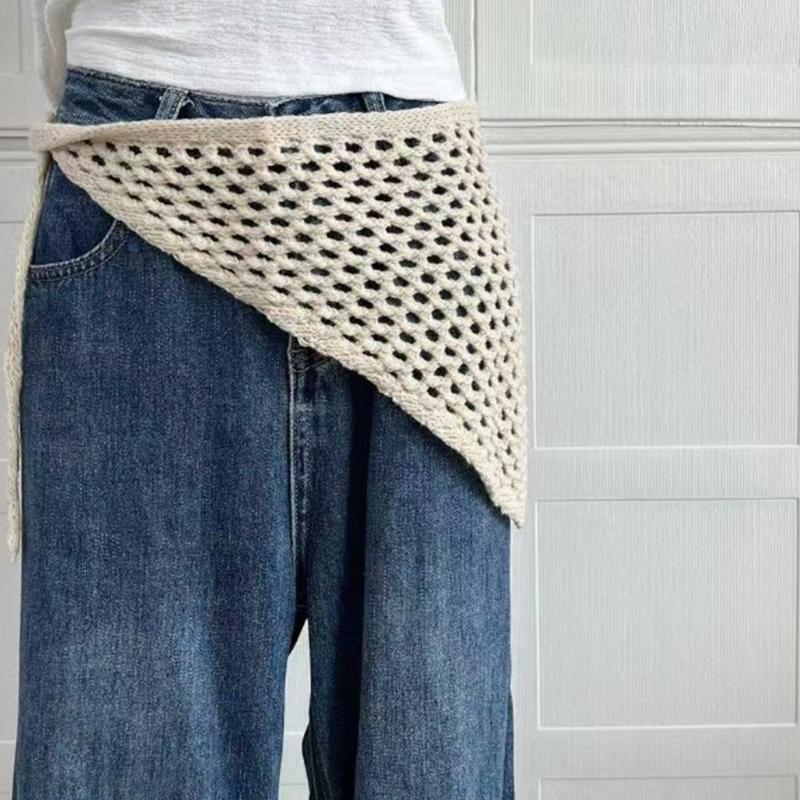 Breathable Hollow Knit Triangled Scarf For Layering Lightweight Multipurpose Shawl For Women Men And Kids