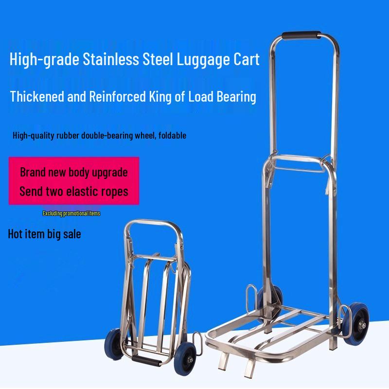Faltbarer Handwagen aus Edelstahl zum Treppensteigen für Gepäck und Waren, Tragbarer Trolley.