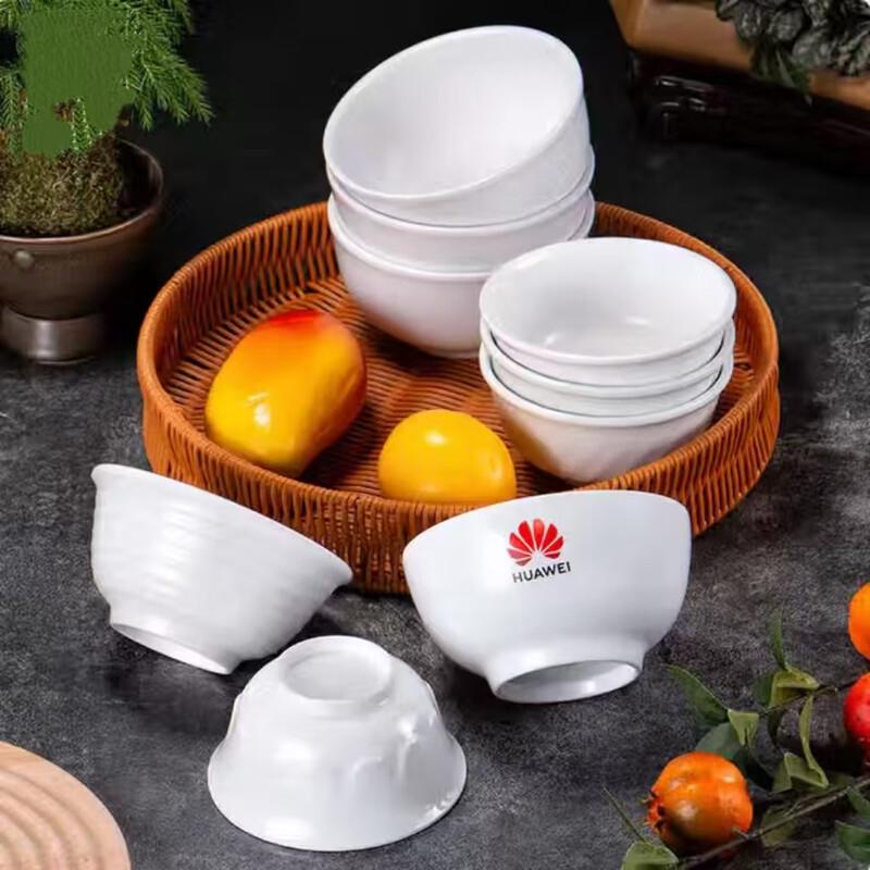 Commercial Drop-Resistant White Melamine Rice Bowl
