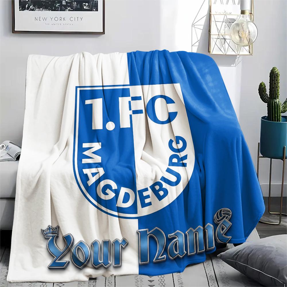 1 Pezzo Nome Personalizzato 1. Coperta in Flanella Fantasia FC Magdeburg Adatta a Tutte le Stagioni per Arredo Casa Calore e Comfort Regali Regalo Festivo -HE3