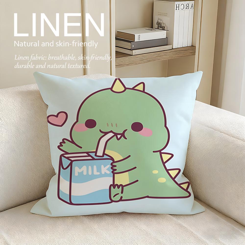 Cute Squishy Dino Cushion Cover Pillowcase Set Pcs X X Breathable Washable Sofa Cushion Cover