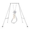 Estrutura de Suporte para Yoga, Suporte Oscilante com Carga Máxima de 140,6 kg, Estrutura Triangular, Barras para Barra Fixa, Suportes para Tecido Aéreo com Altura Ajustável e Pernas de Estrutura de Alumínio,