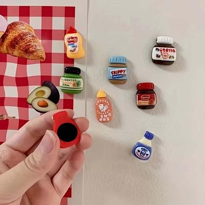 8 Stück Kühlschrankmagnete Kawaii Cartoon Essen Kühlschrankmagnete Niedliche Dekorationsmagnete Personalisierter Kühlschrankmagnet Schließfach Schrank