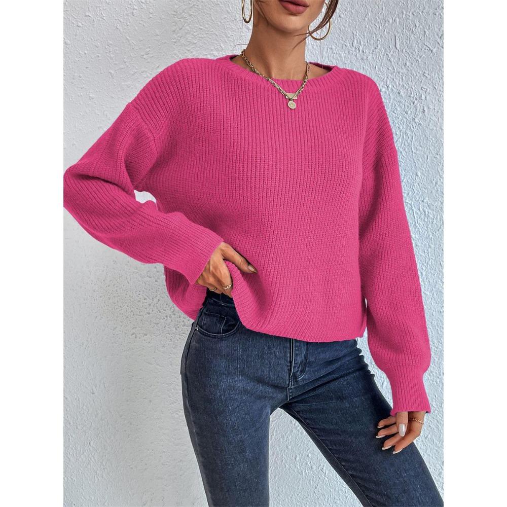 New Short Woolen Warm, Loose Long-sleeved Women's Knitted Sweater for Autumn and Winter