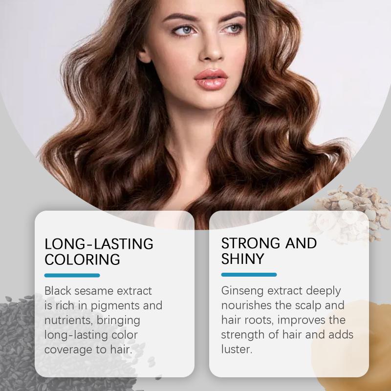 Färbeshampoo DIY Haarfarbe Natürliches Schwarz Farbe Reparatur Graues Weißes Haar Nicht Reizend Haarfärbe-Shampoo Für Männer Frauen