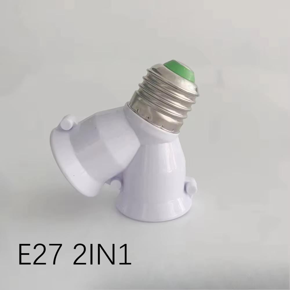 E27 To E27 Screw Socket Lamp Holder, 1-to-2 Converter, Multi Head E27, One Turn, Double Head Extension Lamp Holder
