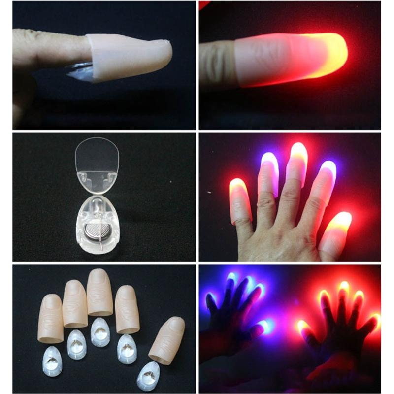 5 Pieces Ultra Bright Shiny Finger Lights Shiny/Brilliant/Eye-catching Party Bar Show Perform Finger Light Magic Props