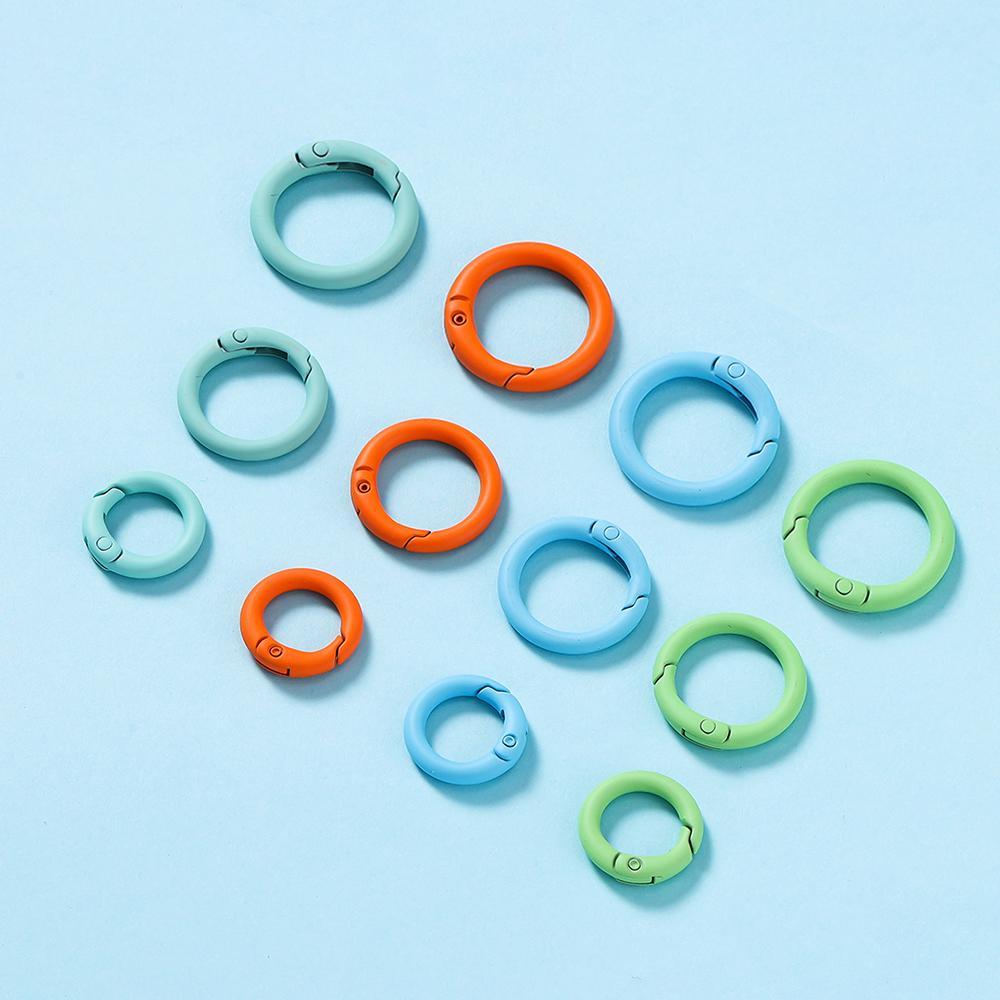 5Pcs/Lot Colorful Metal O Ring Spring Clasp Openable Round Carabiner Keychain Clips Hook Dog Chain DIY Jewelry Buckle Connector