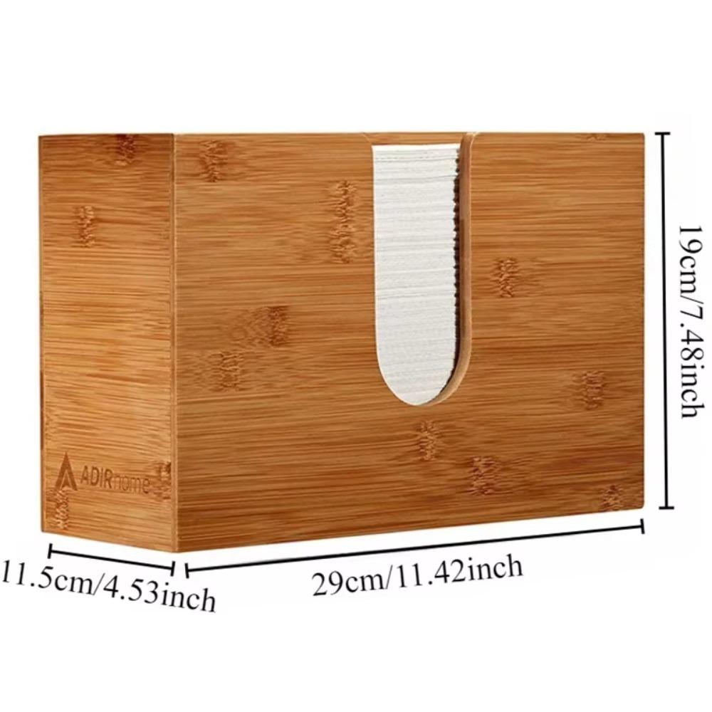 Wall Mounted Hanging Tissue Box Creative Paper Storage Holder Wooden Napkin Holder  For Restaurant