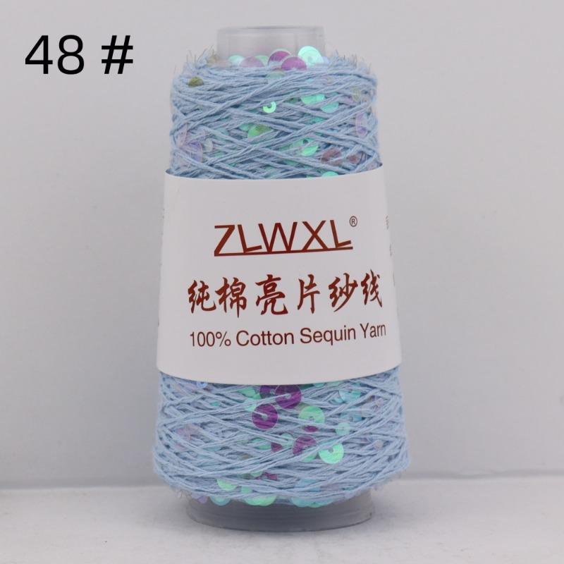 1000g /3200M 100% Cotton Yarn 6mm+3mm Special Sequin Yarn DIY Knitted Garment Accessories Rag Doll Knitting Yarn