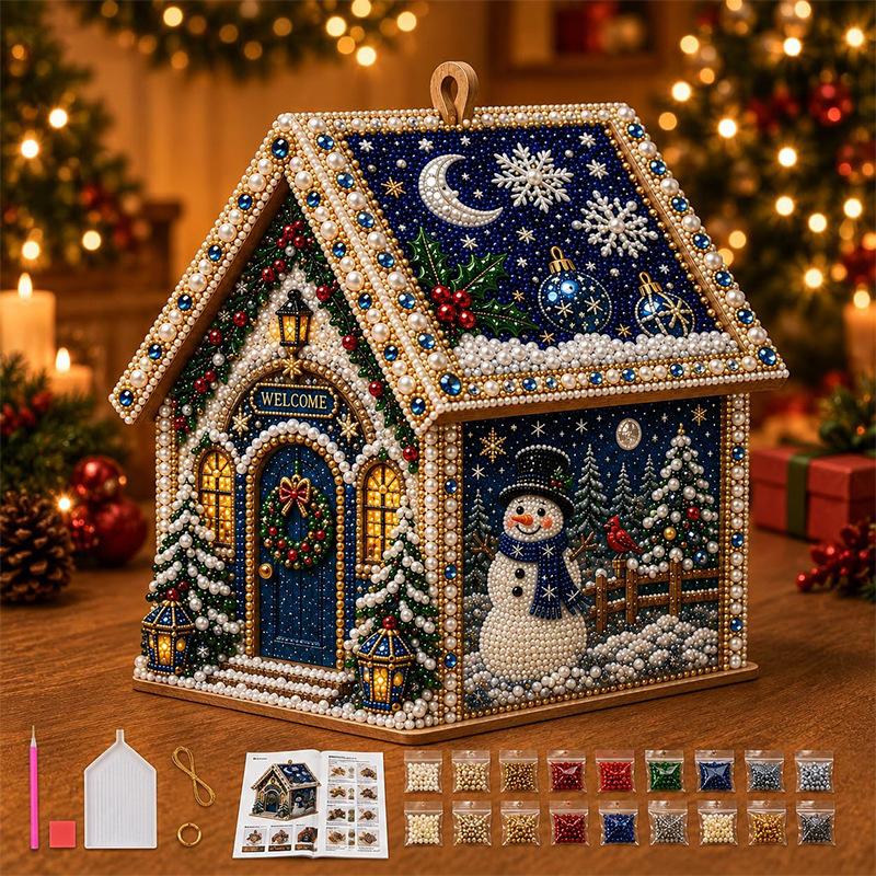 3D Diamant Schilderij Kersthut Kit DIY Handgemaakt Kristal Strass Huis Ambacht Feestelijk Vakantie Ornament Cadeau voor Kinderen Volwassene