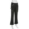 WTEMPO Značka Retro Street Hot Girls Styl Low Pas Micro Flare Jeans Osobnost Kapsa Ležérní kalhoty Ženy Micro Flare Kalhoty