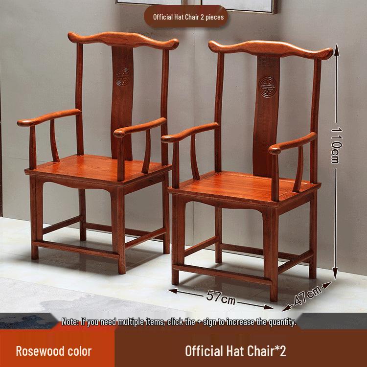 Solid Wood Chinese Style Round Chair Set: 3-Piece with Backrest and Tea Table, Antique Design for Balcony or Leisure.