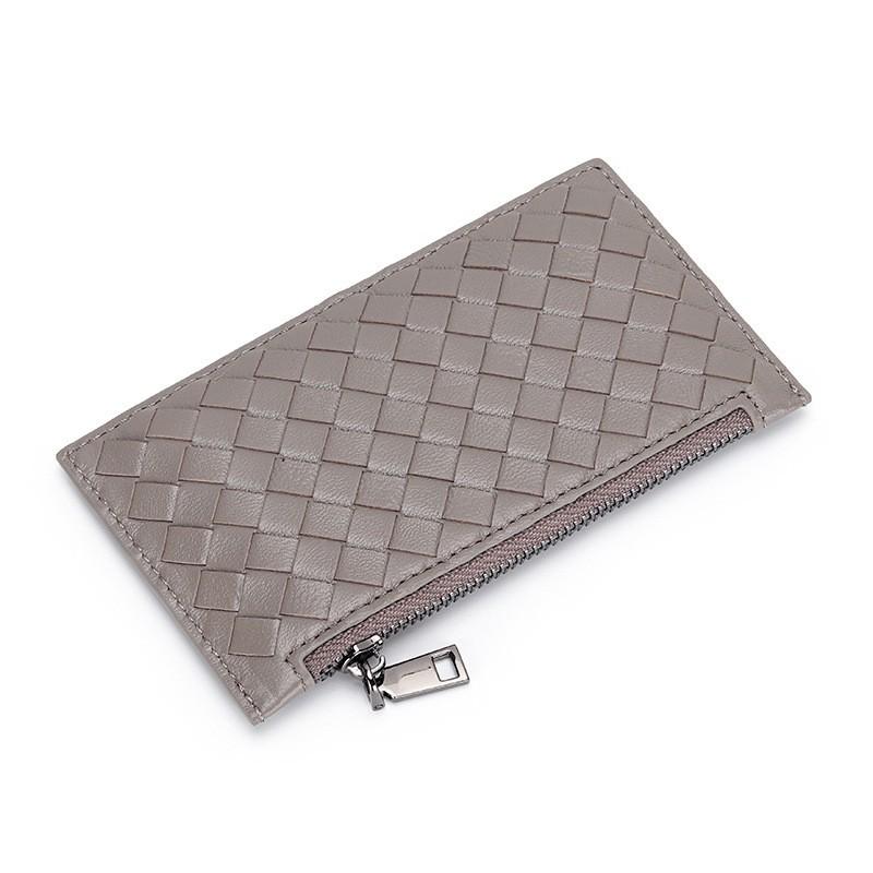 Reine Lammfell Handgewebte Münzbörse Clutch Tasche Leder Lose Geld Geldbörse Karten