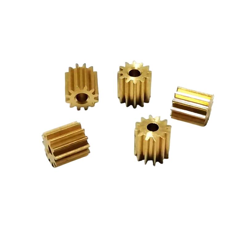 10PC 0.5 Modulus Brass Gears 7/8/9/10/11/12-21 Teeth Small Modulus Copper Gears 0.5M Thickness 5mm Spindle Gears Toy Accessories