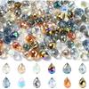KitBeads 120Pcs Glass Teardrop Beads AB Color Water Drop Beads Top Drilled Faceted Tear Drop Shaped Beads for Jewelry Making Bracelet Necklace Crafts
