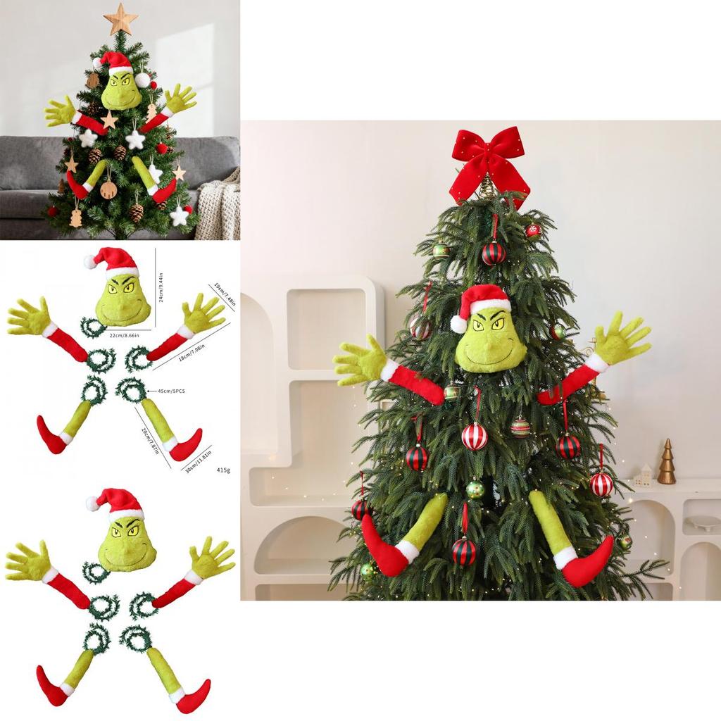 Christmas Plush Grinch Toy With Plush Material For Holiday Decor And Gift Giving