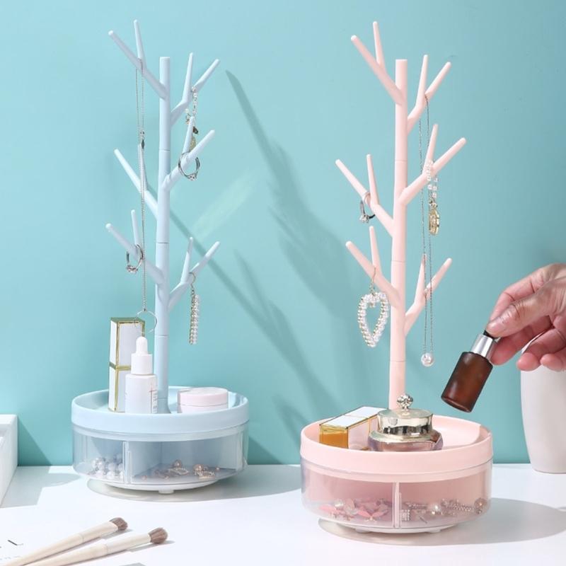 Spinning Jewelry Display Stand Multi Levels Storage Tower Holds Necklaces Earrings Pendants For Countertop