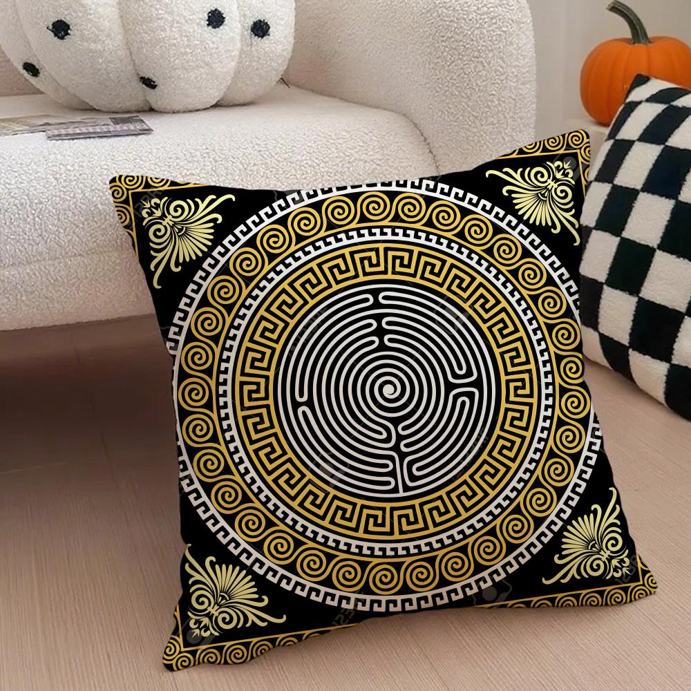 

Chinesestyle scroll pattern traditional culture Cushion Cover Throw Pillow Cover Hidden Button Durable Polyester Chair Cushion 30X30cm