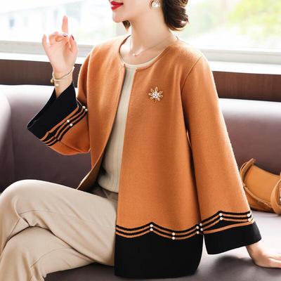 Bao Liando Strick-Cardigan mit Rundhalsausschnitt für Frauen mittleren Alters
