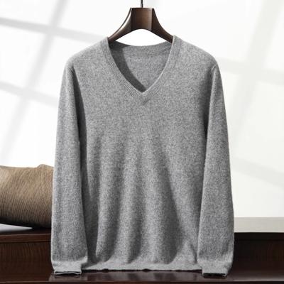 V-neck Cashmere Sweater Simple Commuter with Shirt Wear Flat Knitted Top