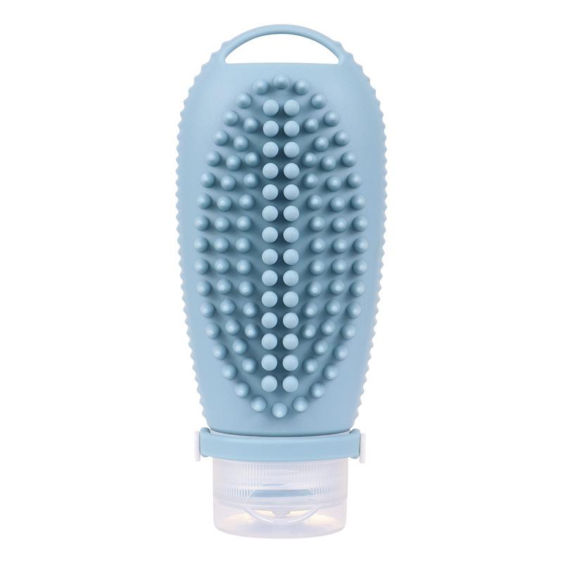 Silicone Portable Business Trip Shampoo Massage Brush Lotion Bottle Shampoo Brush Two-in-One Travel Sub-Bottle