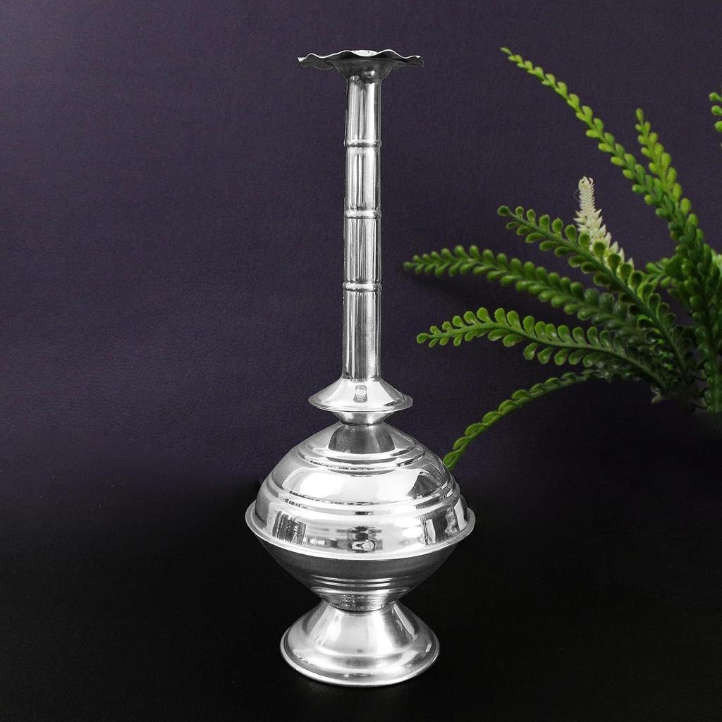 Steel Paneer Sombu Sprinkler Bottle for Holy Water – Traditional Sprout-Top Water Pot for Pooja, Gangajal, Rose Water, Gulab Pash, Perfume, Oil