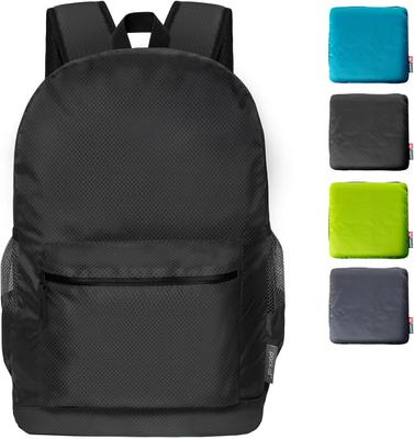 Lightweight Backpack Folding Backpack Water Repellent Hiking Daypack 18L Compact Outdoor Travel Convenient Goods [pack All] (Black)