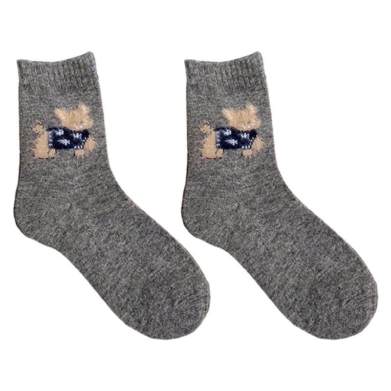 Thick Wool Socks - Children's Warm and Cute Cartoon Pile Socks. Comfortable Elastic Mid-calf Socks.