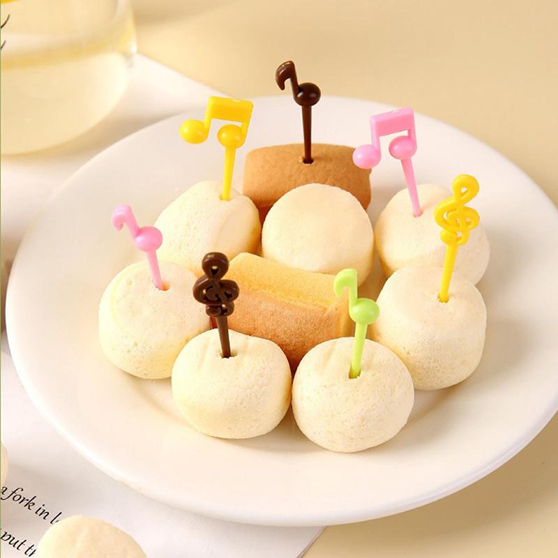 Mini Cartoon Plastic Fruit Fork Picks Children Snack Cake Dessert Pick Toothpick Bento Lunches Party Decoration