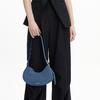 New CHARLES&KEITH Denim Shoulder Bag, Pea Bag Single Shoulder Bag Women's Dark Denim Blue CK2-20271258-1