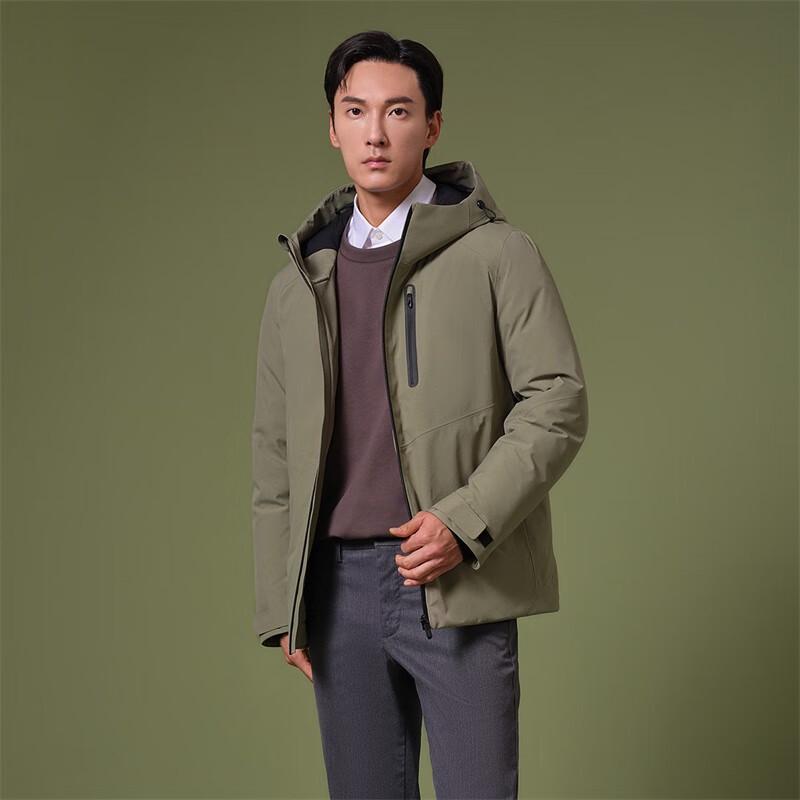 Tanboer Men's Detachable Hooded Business Goose Down Jacket TA232391