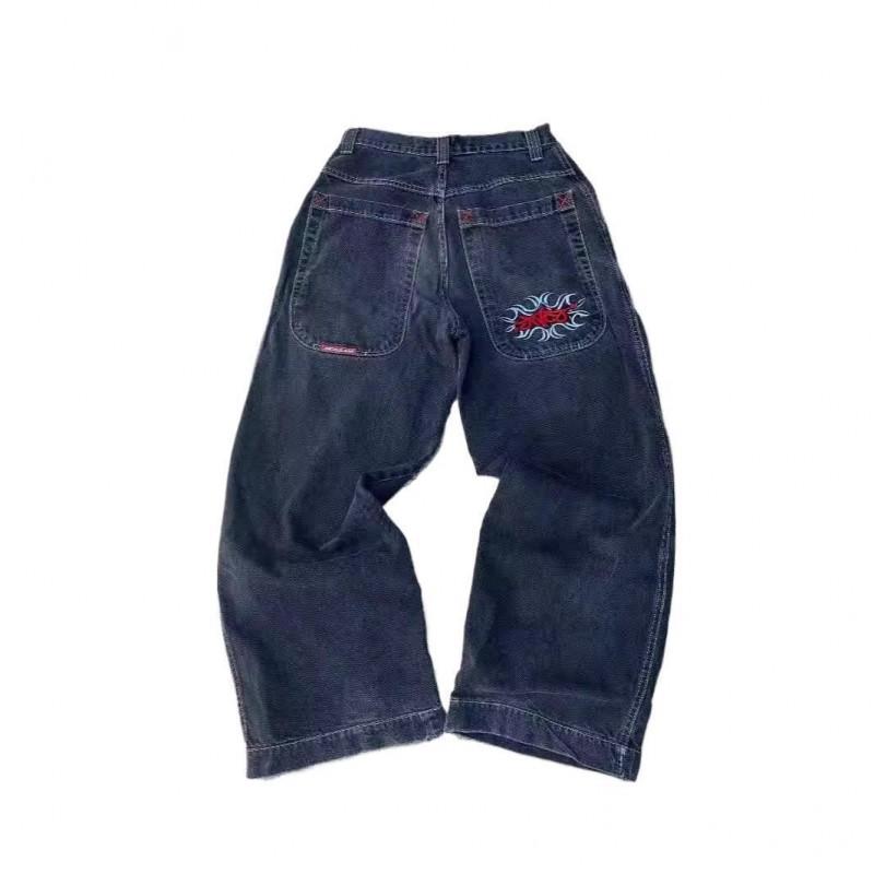 Mens Straight Fit Hip Hop Denim Jeans - High Waist Slightly Stretchy Water Washed Multi-Pocket Casual Pants Youth