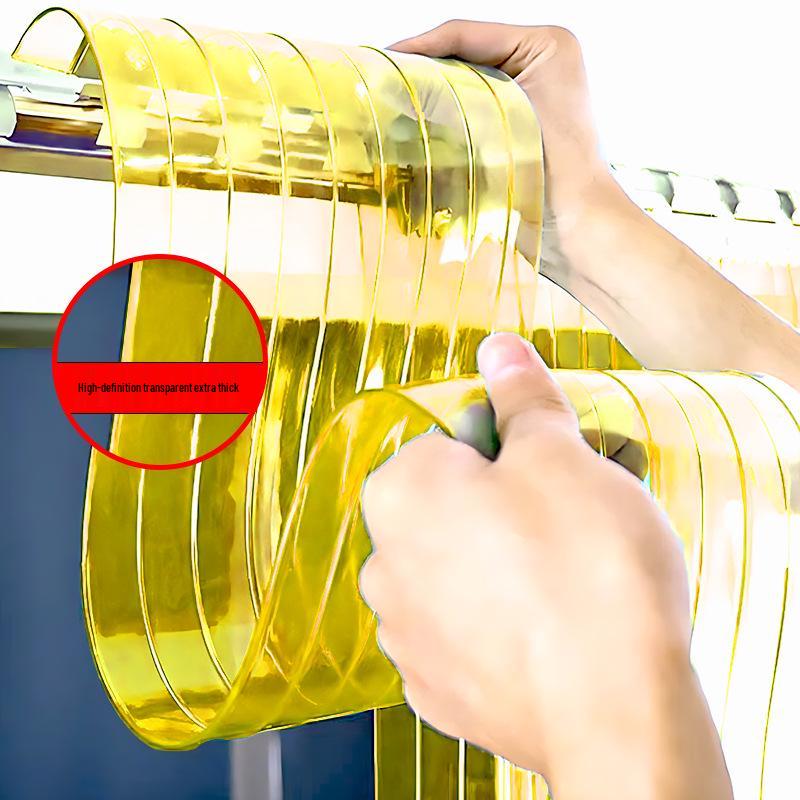 High-End Transparent PVC Door Curtain - Mosquito-Proof, Soft Partition for Air Conditioning, Home, Shop, or Shade.