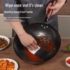 ONYLM 34cm Pre-Seasoned Cast Iron Wok with Lid