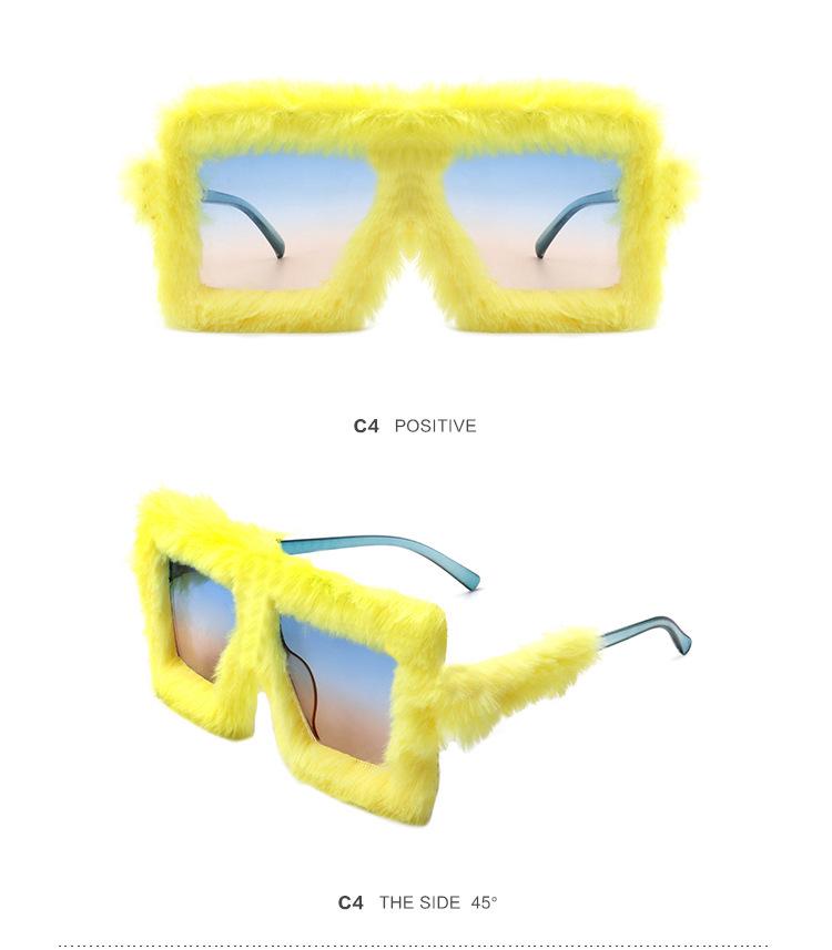 Pipi Kid Disco Furry Plush Sunglasses: Square Glasses, Christmas Mirror Decoration