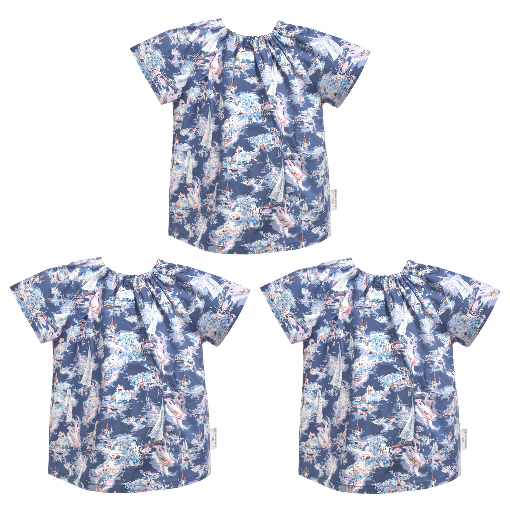 

КРАСОЧНЫЙ КОНФЕТНЫЙ СТИЛЬ LAURA ASHLEY Блуза-смок с коротким рукавом Riviera Set Стильная детская блуза-смок с коротким рукавом Детский фартук для детского сада Каллиграфия для детей начальной школы