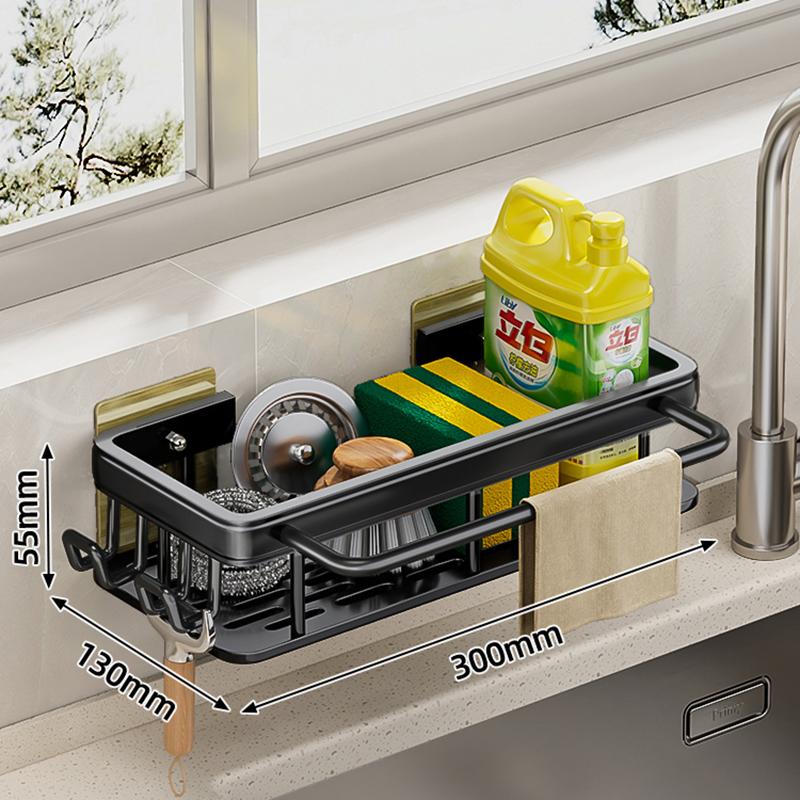 Veggmontert 2-etasjes hylle uten boring Baderomssjampoholder Flytende hylle for veggmontering Hylleoppbevaring Baderom Kjøkken Jernvare Oppbevarer