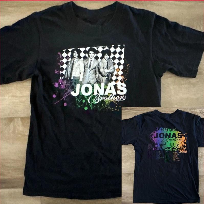 Винтажная футболка The Jonas Brothers Burning Up Tour 2008, размеры S-5XL XL