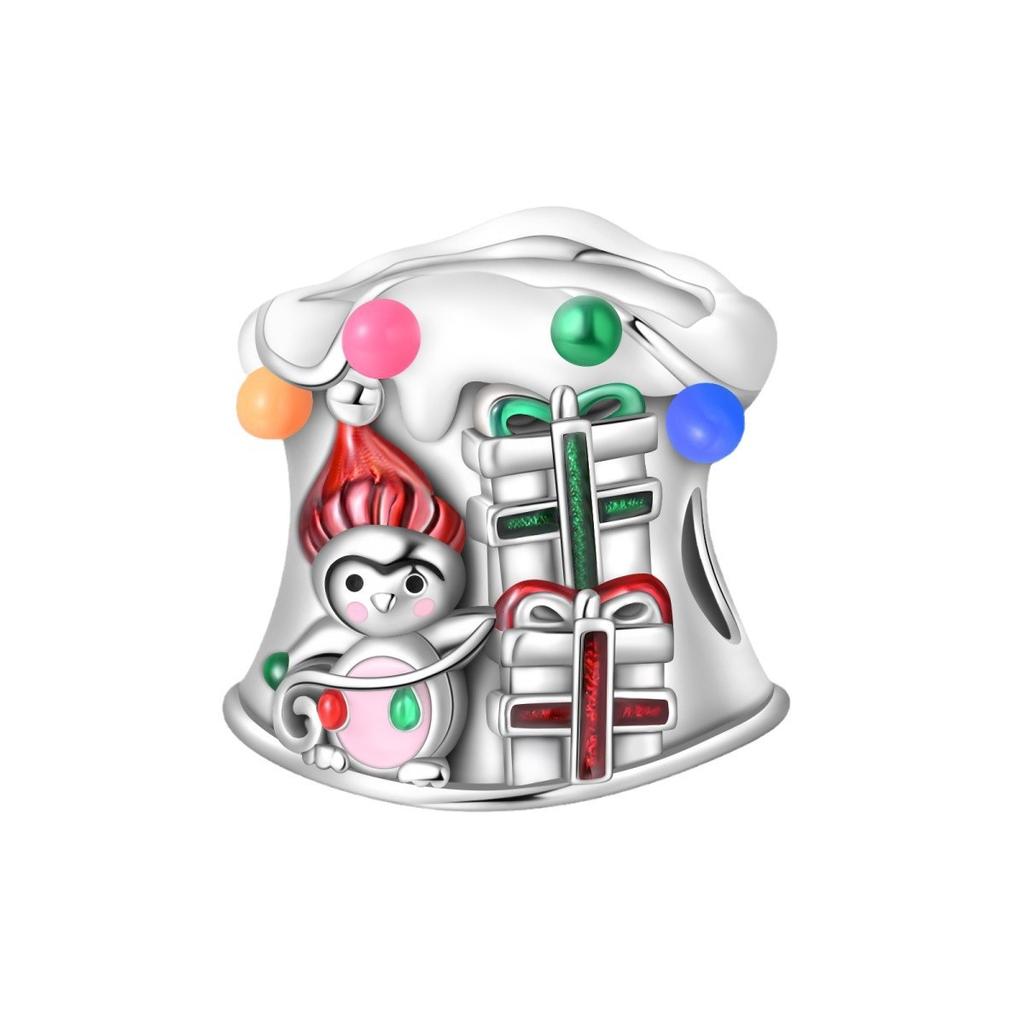 Santa Claus Gift Bead Pendant DIY Bracelet Jewelry Accessories