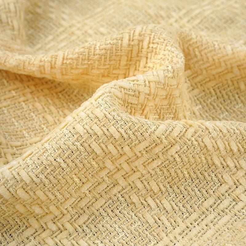 Woolen Tweed Plaid Chenille Fabric Woven Small Fragrant Fabric DIY Elegant Fashion Coat Skirt Designer